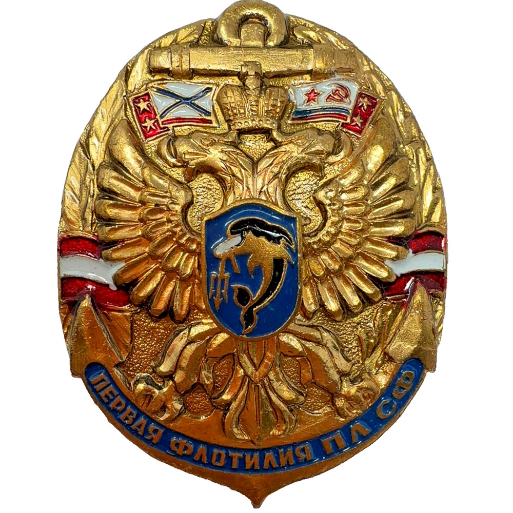 Soviet Russian Navy Baltic Fleet Air Defense PVO Badge Pin Screwback